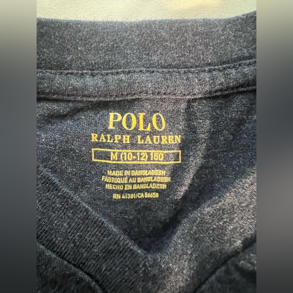 Ralph Lauren Boys Cotton Red Long Sleeve and 1 vneck short sleeve tee - Picture 3 of 4